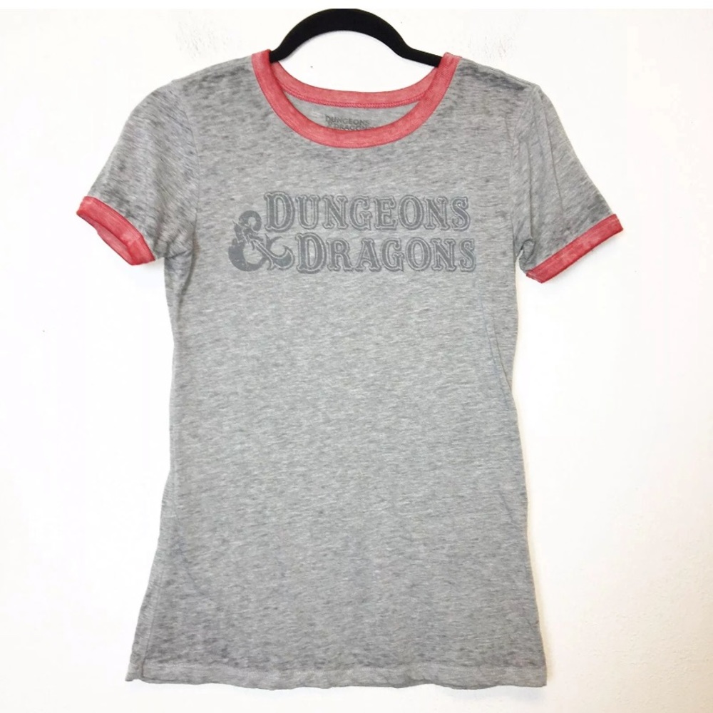 Dungeons & Dragons Womens Gray Burnout Ringer Tee